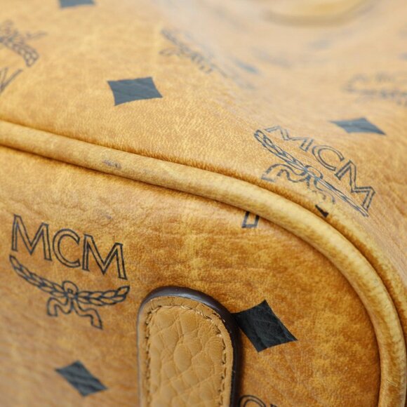 MCM Reversible Liz Medium Visetos Canvas Shopper Tote Bag Cognac - Picture 8 of 12